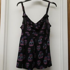 Sugarskull spaghetti strap shirt